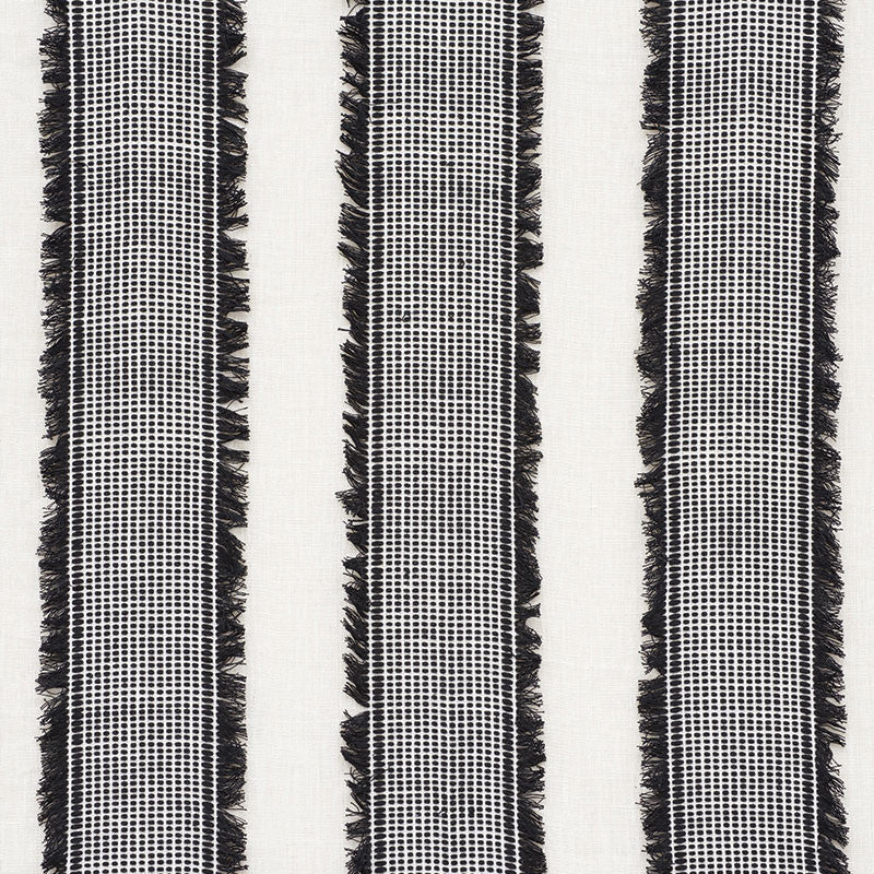 Tulum Black 73591 by Schumacher Designer Fabric HAPPY TOGETHER II LINEN 70% COTTON 30% INDIA </p><p>Repeat: Horizontal: 8 1/4" (21CM) and Vertical: 49.5 - Swanky Fabrics -