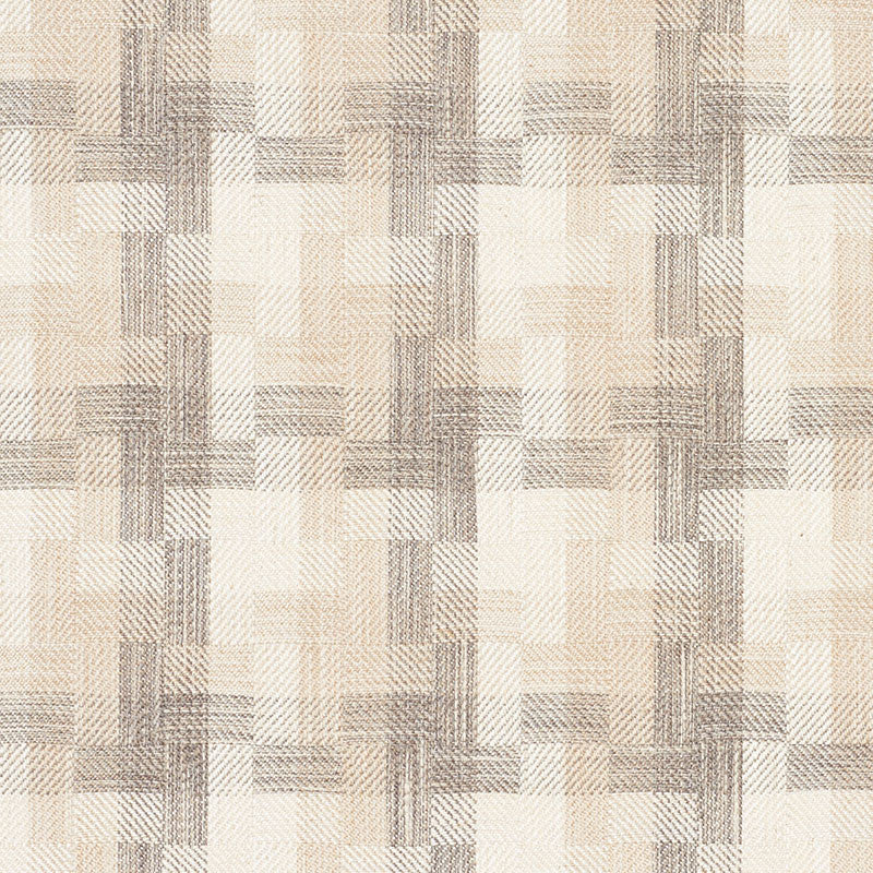 Boro Plaid Natural 73742 by Schumacher Designer Fabric FOLK ART See Sample INDIA - </p><p>Repeat: Horizontal: 6 1/8" (16CM) and Vertical: 7" (18CM) 55 1/2" (141CM) - Swanky Fabrics -