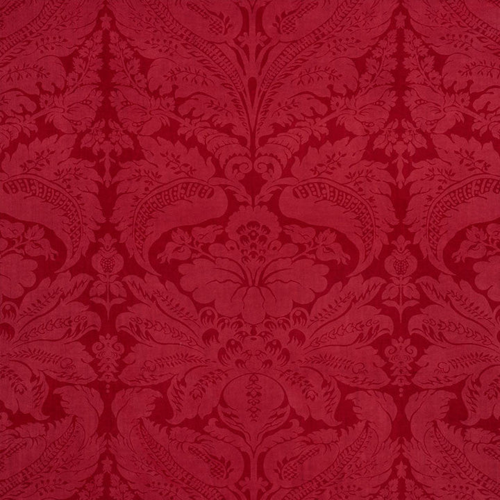 Cordwain Velvet Red 73952 by Schumacher Designer Fabric CUT & PATTERNED VELVETS See Sample ITALY - </p><p>Repeat: Horizontal: 27" (69CM) and Vertical: 42" (107CM) 56 1/4" (143CM) - Swanky Fabrics -