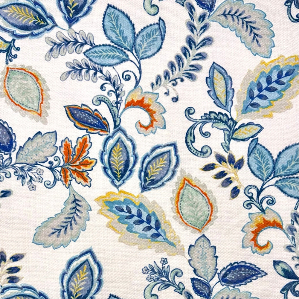 Dahlia Blue Mix by Europatex Designer Fabric Dahlia 100% Cotton 55.00 inches - Swanky Fabrics -