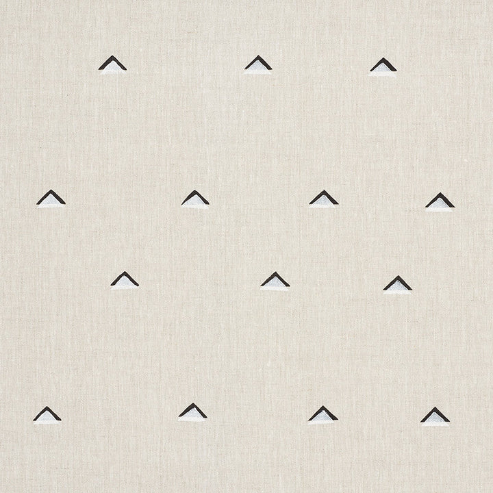 Overlapping Triangles Black & White 74020 by Schumacher Designer Fabric Caroline-Z-Hurley 100% Linen - Horizontal: 18 and Vertical: 18 54 - Swanky Fabrics -