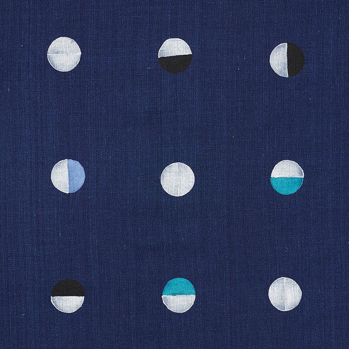 Joshua Tree Indigo Moons 74050 by Schumacher Designer Fabric CAROLINE Z HURLEY See Sample UNITED STATES OF AMERICA MEDIUM DUTY </p><p>Repeat: Horizontal: 19" (48CM) and Vertical: 19" (48CM) 54" (137CM) - Swanky Fabrics -