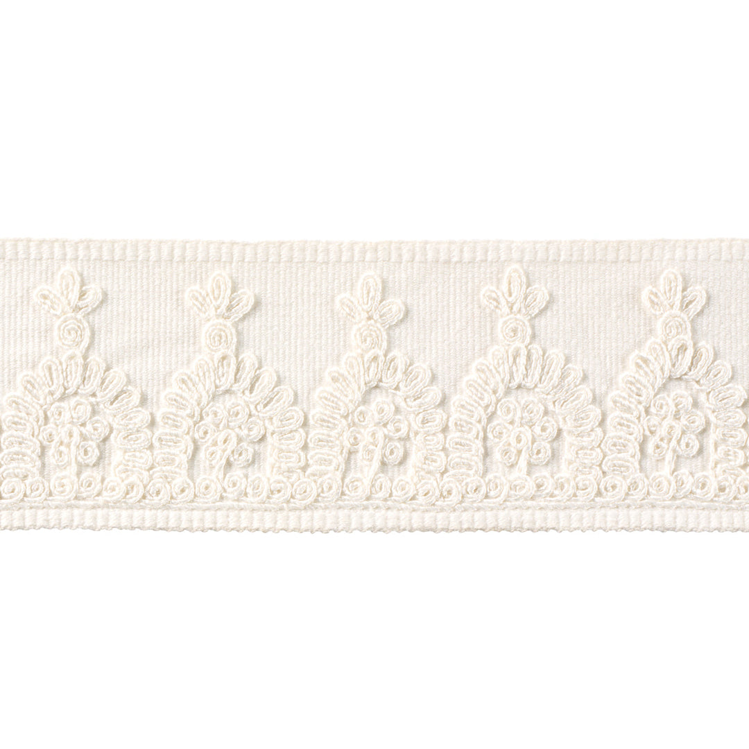 Schumacher Trim Noelia Embroidered Tape - White