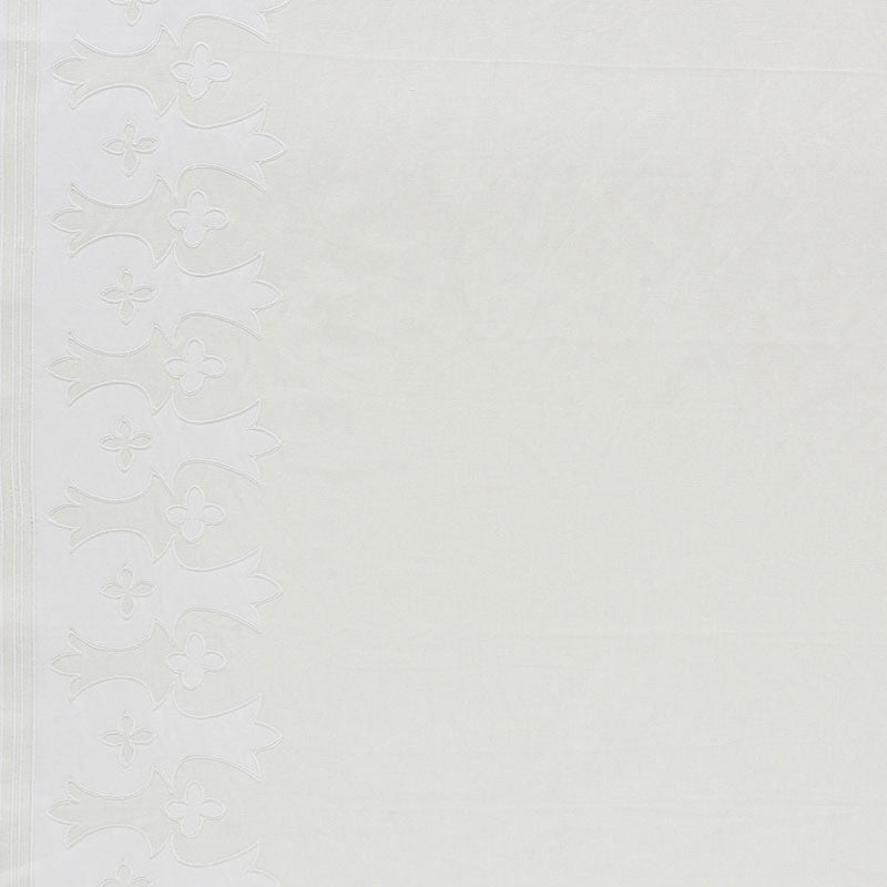 Bergama White & Ivory 74180 by Schumacher Designer Fabric Ottoman-Chic 50% Linen, 45% Cotton, 4% Viscose, 1% Polyester Martindale 15,000 Horizontal: 52.75 and Vertical: 5 52.75 - Swanky Fabrics -