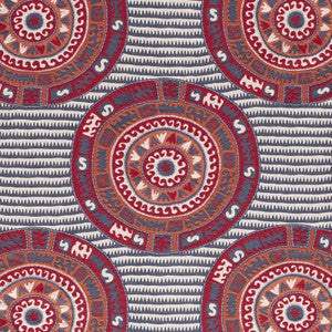 Schumacher Fabric Corfu Navy Multi 74470