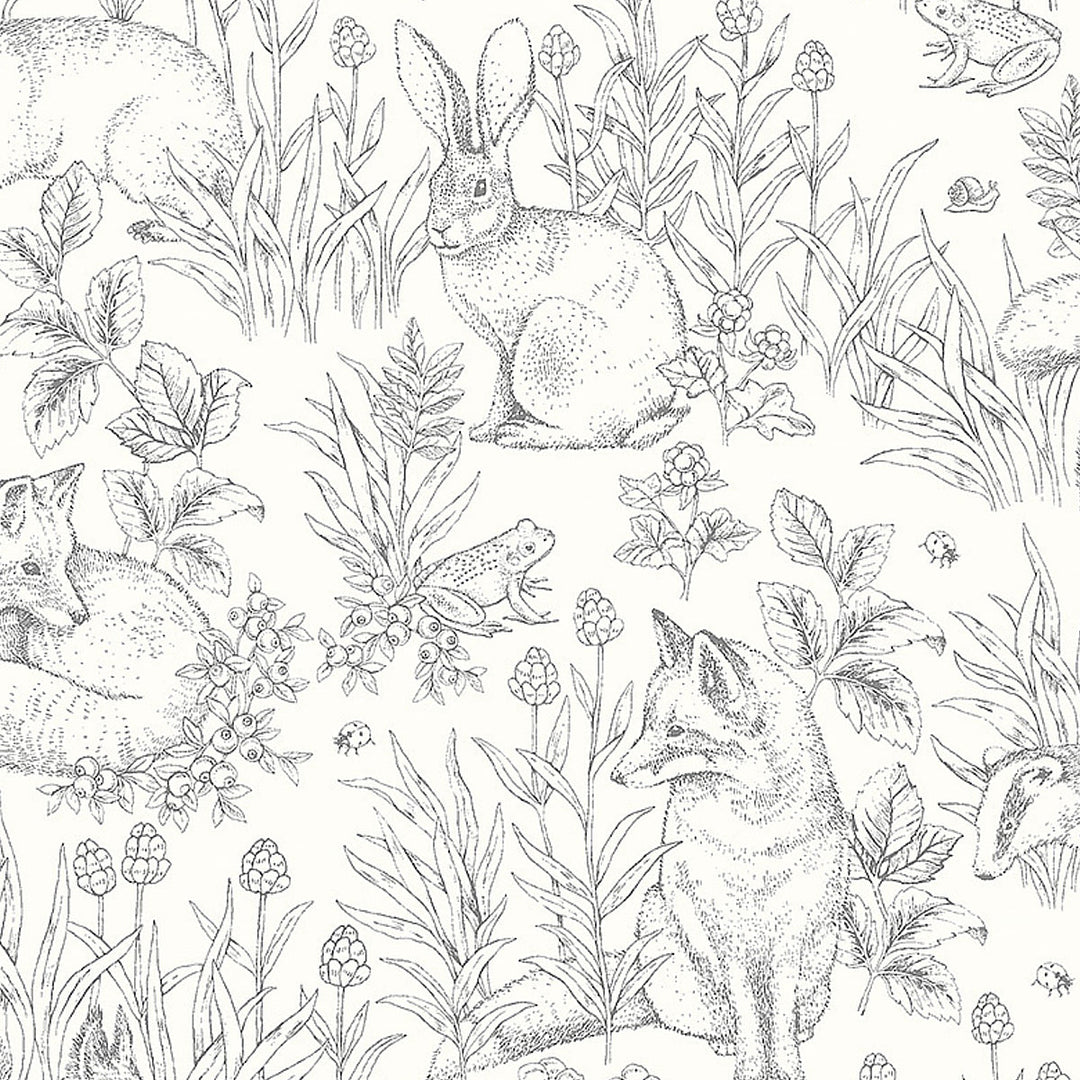Schumacher Wallcovering Forest Friends - Ivory