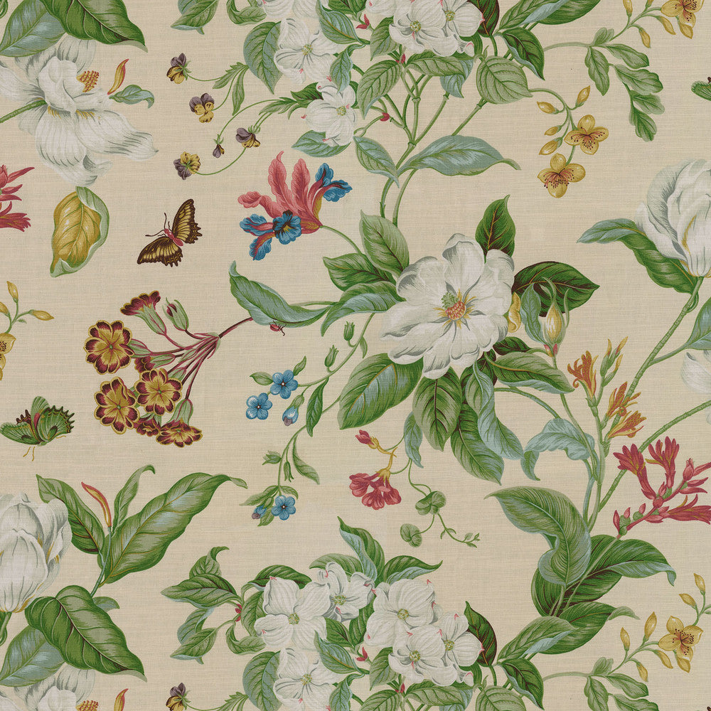 Garden Images Creme 750671 by Williamsburg Designer Fabric - 100% Cotton Peru 18000 Horizontal: 27 and Vertical: 25.25 54 - Swanky Fabrics -
