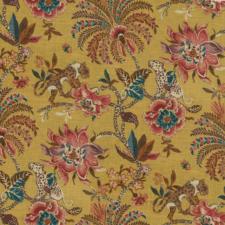 Braganza Amber 750681 by Williamsburg Designer Fabric - 55% Linen 45% Cotton CHINA 27000 Horizontal: 13.5 and Vertical: 25.25 54 - Swanky Fabrics -