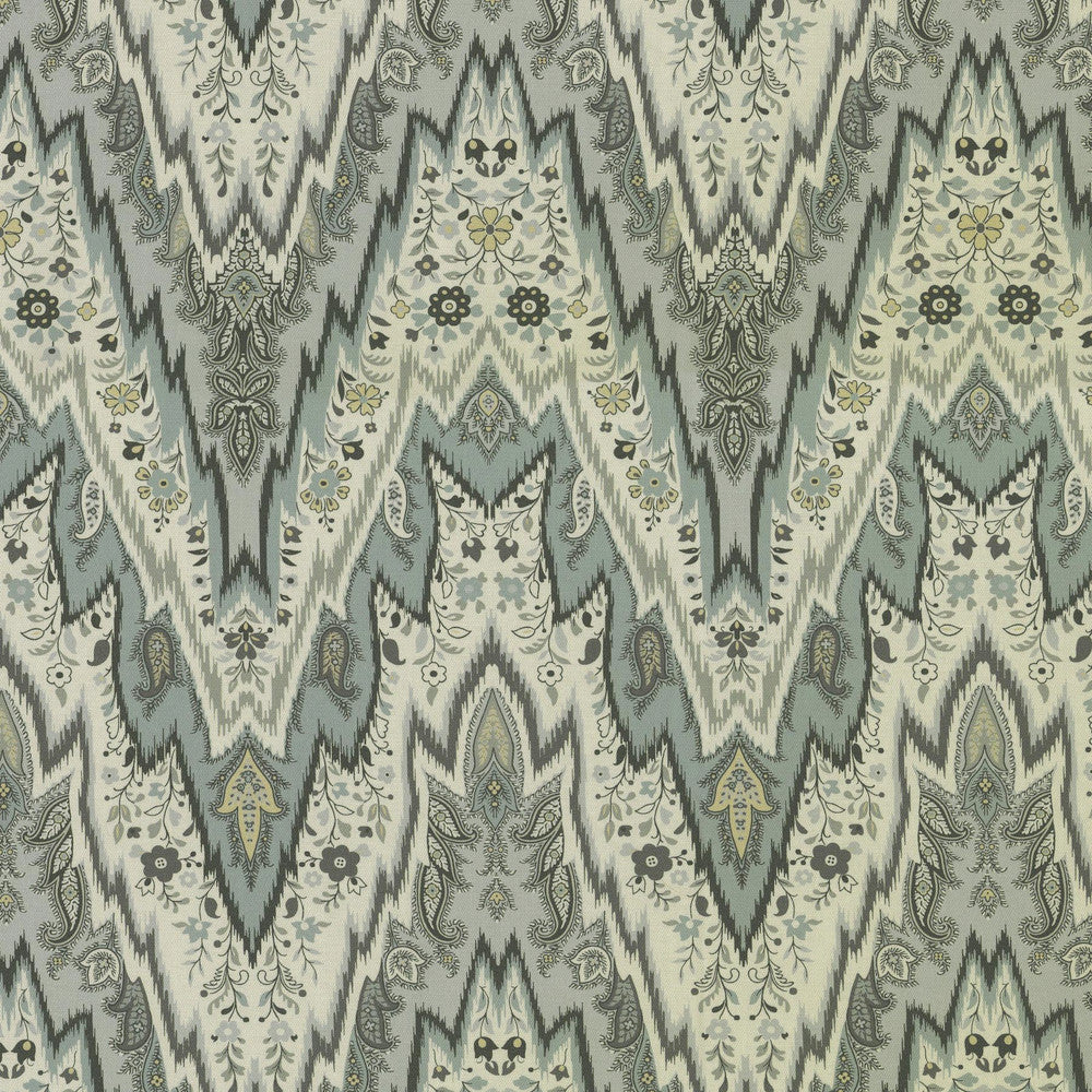 Bray Flamestitch Mineral 750692 by Williamsburg Designer Fabric - 100% Cotton PERU Horizontal: 13.5 and Vertical: 12.6 54 - Swanky Fabrics -