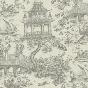 Williamsburg Fabric Chinoiserie Toile Pewter 750701
