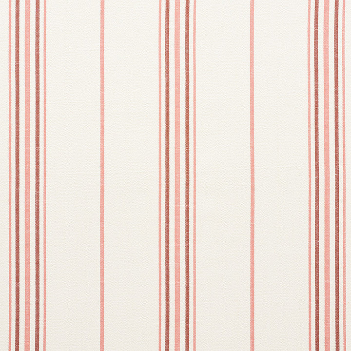 Scarset Stripe Rosewood 75262 by Schumacher Designer Fabric Chambray 100% Cotton Martindale 41,000 Horizontal: 10.75 and Vertical: - 56.25 - Swanky Fabrics -