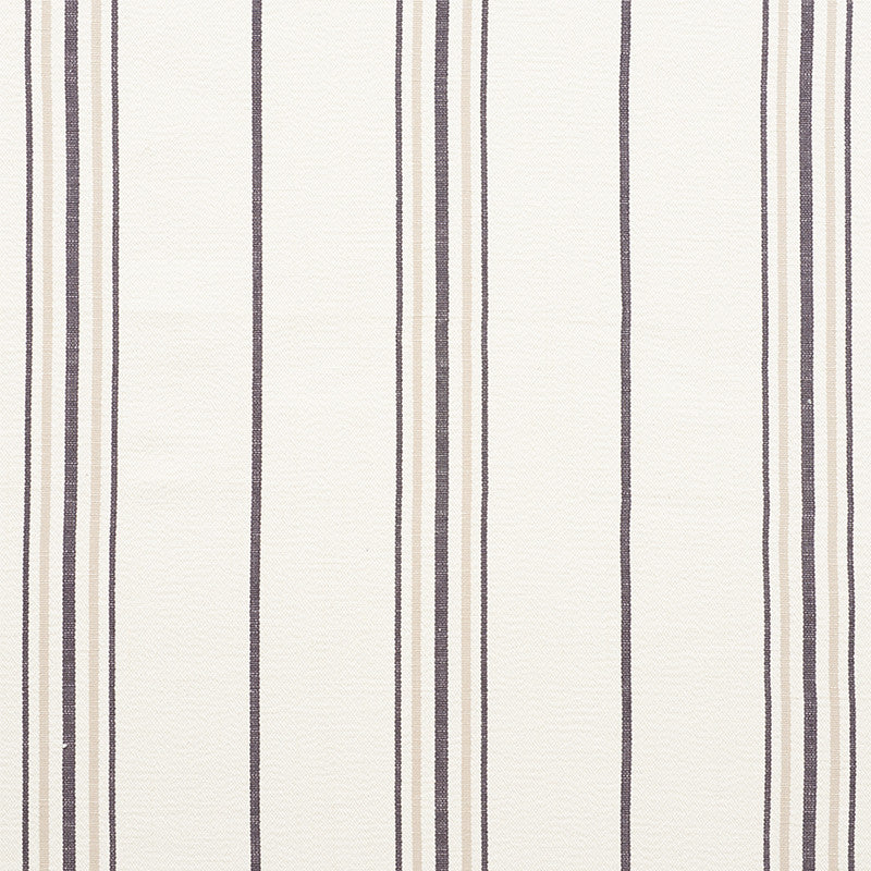Scarset Stripe Neutral 75263 by Schumacher Designer Fabric Chambray 100% Cotton Martindale 41,000 Horizontal: 10.75 and Vertical: - 56.25 - Swanky Fabrics -