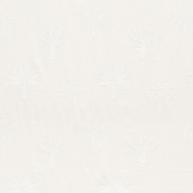 Palmetto Beach Embroidery Ivory 75302 by Schumacher Designer Fabric NAUTILUS See Sample INDIA - </p><p>Repeat: Horizontal: 12 3/4" (32CM) and Vertical: 15 1/4" (39CM) 51 1/2" (131CM) - Swanky Fabrics -