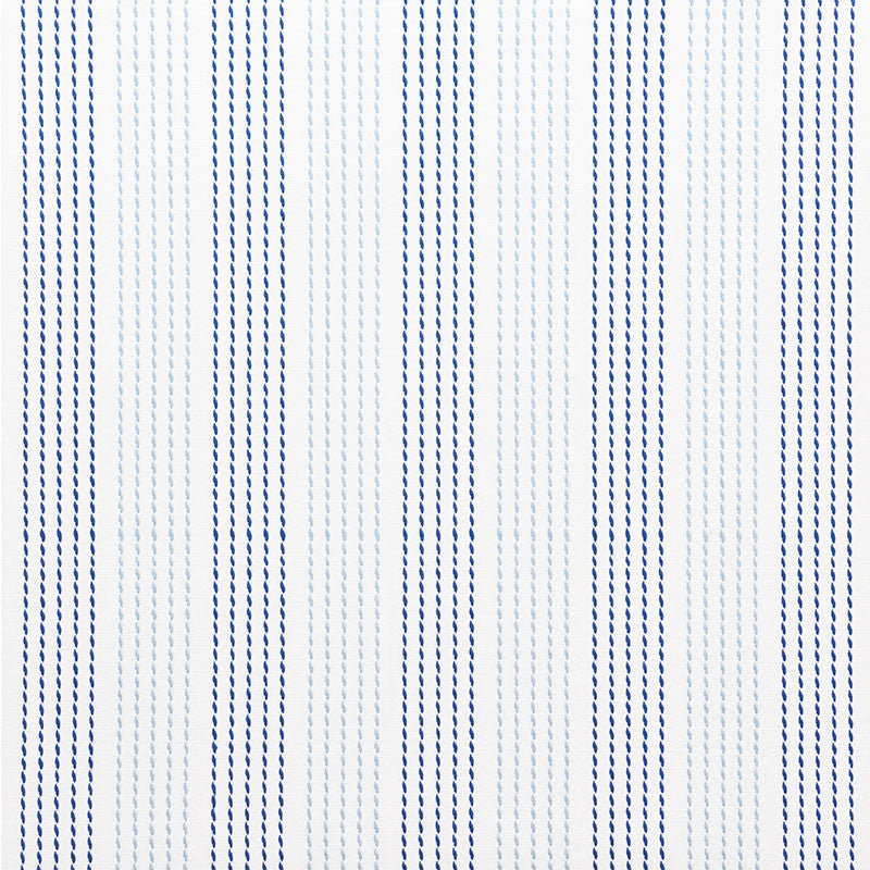 Running Stitch Blues 75320 by Schumacher Designer Fabric Nautilus 100% Cotton - Horizontal: 6.25 and Vertical: 1/2- 55 - Swanky Fabrics -
