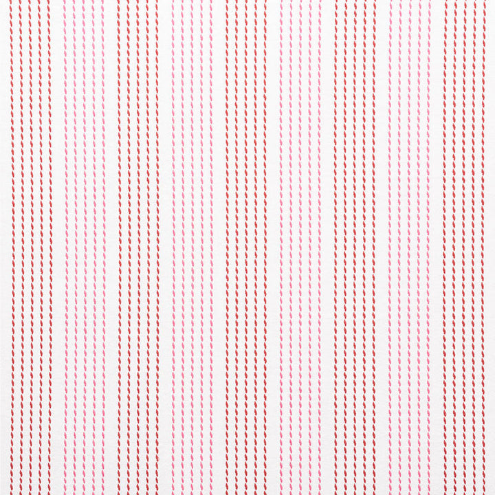 Running Stitch Red & Pink 75321 by Schumacher Designer Fabric NAUTILUS COTTON 100% INDIA </p><p>Repeat: Horizontal: 6 1/4" (16CM) and Vertical: 1/2" (1CM) 55 - Swanky Fabrics -