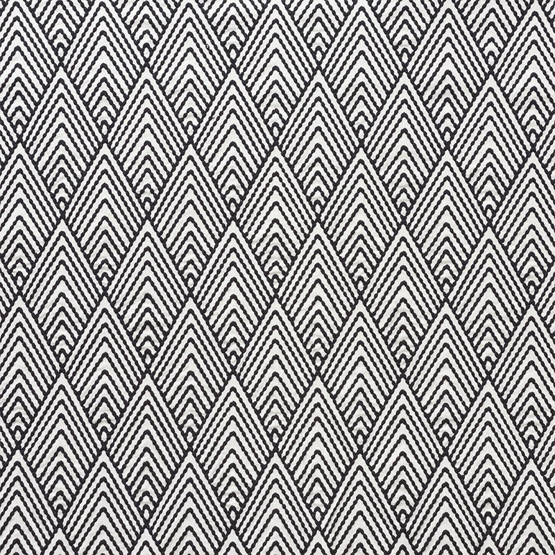 Avila Embroidery Black 75372 by Schumacher Designer Fabric NAUTILUS See Sample INDIA - </p><p>Repeat: Horizontal: 4" (10CM) and Vertical: 7 1/2" (19CM) 50 1/2" (128CM) - Swanky Fabrics -
