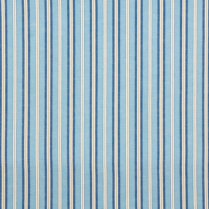 Lewis Stripe Blue 75503 by Schumacher Designer Fabric NEW TRADITIONAL See Sample ITALY - </p><p>Repeat: Horizontal: 3 3/4" (10CM) and Vertical: - 59 3/4" (152CM) - Swanky Fabrics -