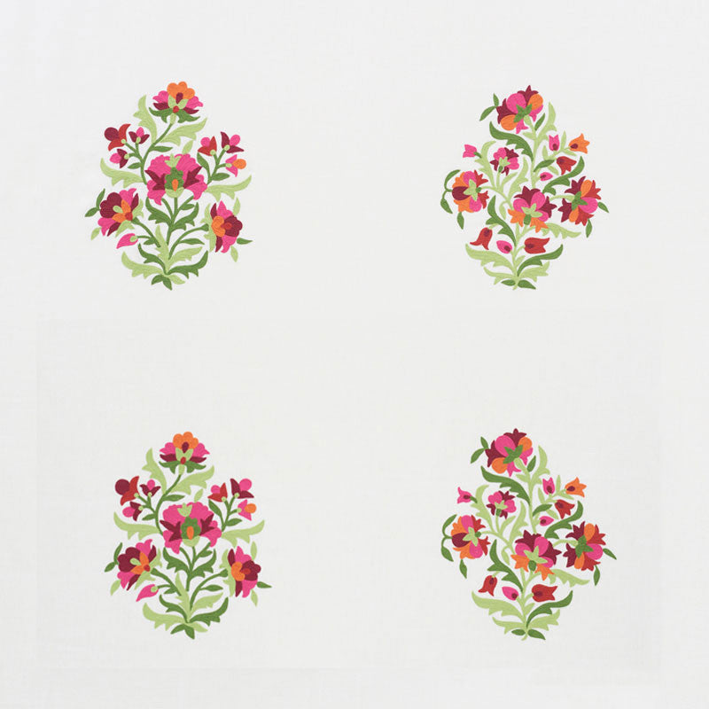 Antalya Medallion Embroidery Garnet 75741 by Schumacher Designer Fabric Ottoman-Chic 85% Linen, 15% Acrylic Wyzenbeek 68,000 Horizontal: 56 and Vertical: 52.5 56 - Swanky Fabrics -