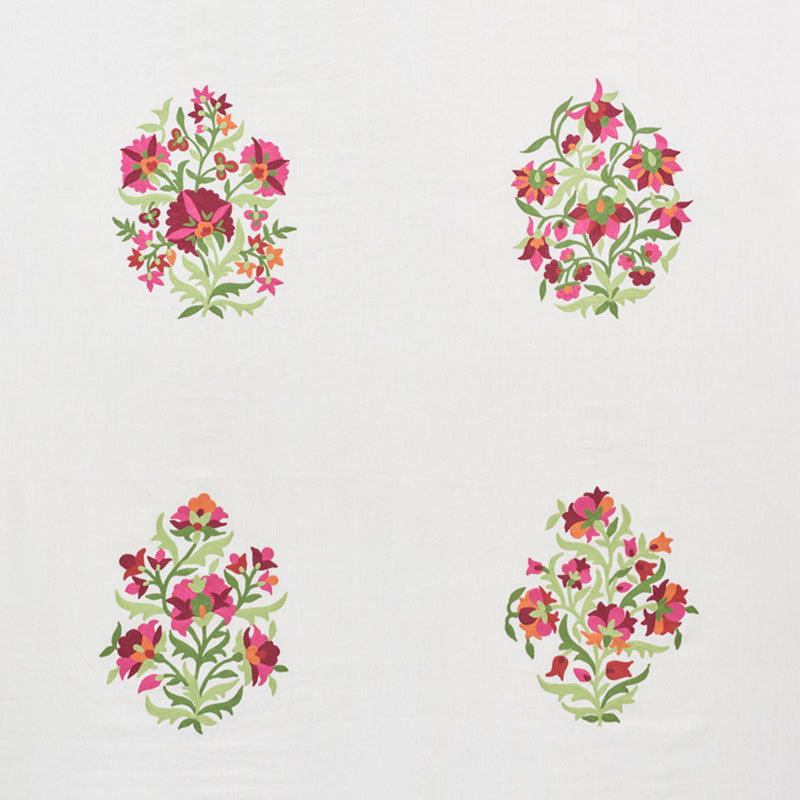 Antalya Medallion Embroidery Garnet 75741 by Schumacher Designer Fabric OTTOMAN CHIC See Sample INDIA - </p><p>Repeat: Horizontal: 56" (142CM) and Vertical: 52 1/2" (133CM) 56" (142CM) - Swanky Fabrics -