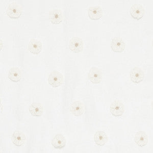 Schumacher Fabric Button Flower Sheer Ivory 75750