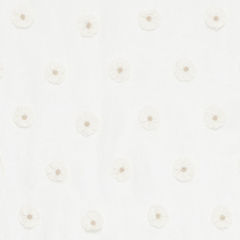 Button Flower Sheer Ivory 75750 by Schumacher Designer Fabric NATURAL SHEERS See Sample INDIA - </p><p>Repeat: Horizontal: 6 1/2" (17CM) and Vertical: 10" (25CM) 54" (137CM) - Swanky Fabrics -