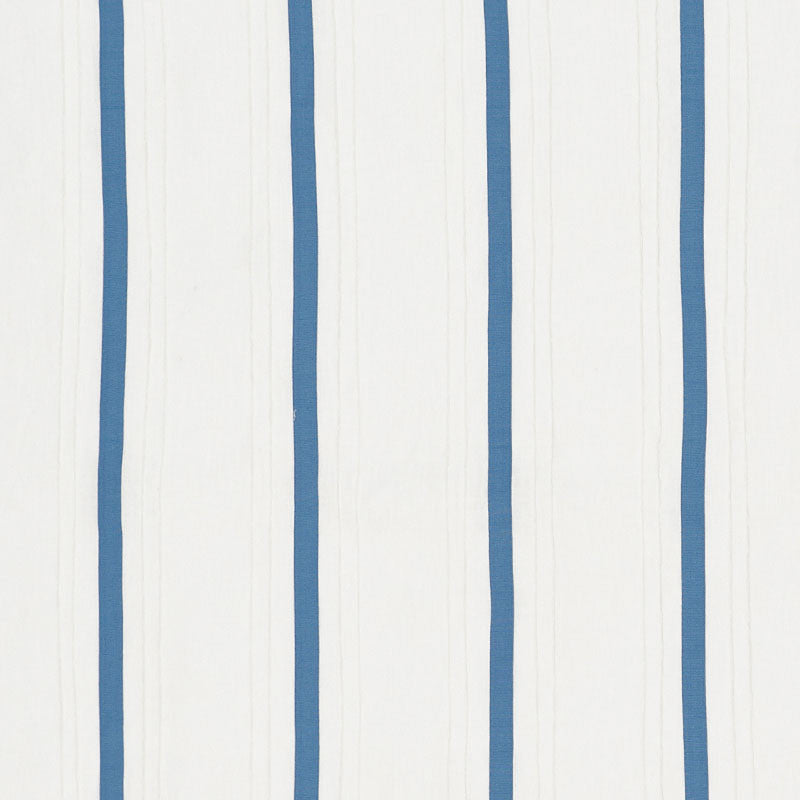 Stripe Applique Sheer Blue 75760 by Schumacher Designer Fabric NATURAL SHEERS See Sample INDIA - </p><p>Repeat: Horizontal: 6 1/2" (17CM) and Vertical: - 50 3/4" (129CM) - Swanky Fabrics -