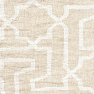 Schumacher Fabric Arabesque Maze Sheer Natural 75871