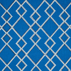Schumacher Fabric Branson Embroidery Blue 75891