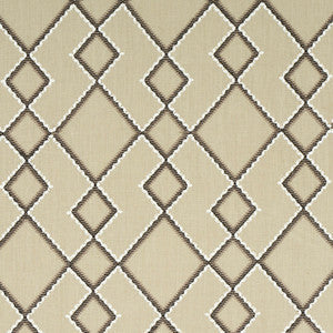 Schumacher Fabric Branson Embroidery Taupe 75892