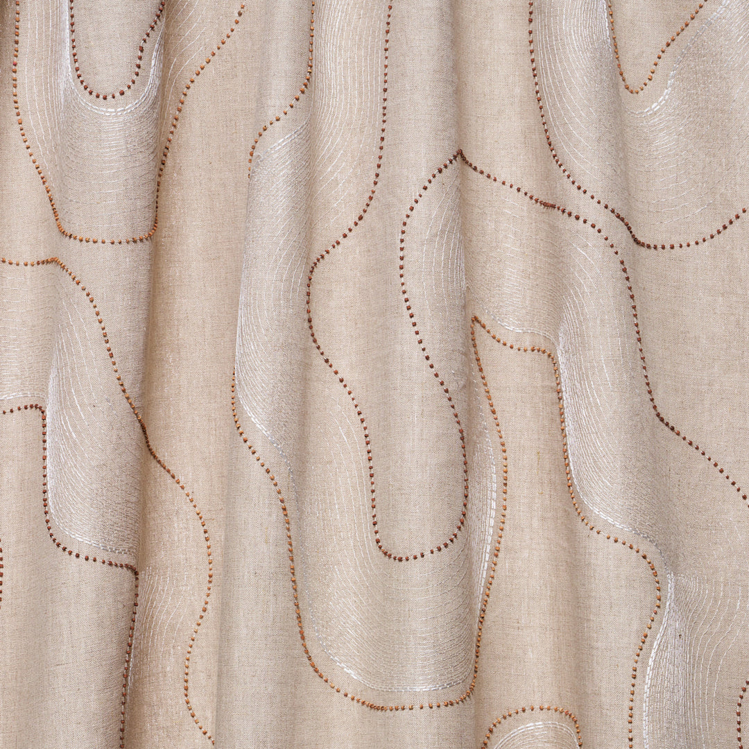 Schumacher Fabric Topo Beaded Sheer - Natural