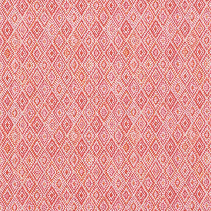 Diamond Strie Pink & Orange 75922 by Schumacher Designer Fabric INDOOR/OUTDOOR PRINTS & WOVENS III See Sample FRANCE - </p><p>Repeat: Horizontal: 7" (18CM) and Vertical: 5 1/2" (13CM) 55" (140CM) - Swanky Fabrics -