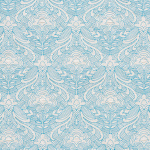 Schumacher Fabric Hendrix Embroidery Blue 76160