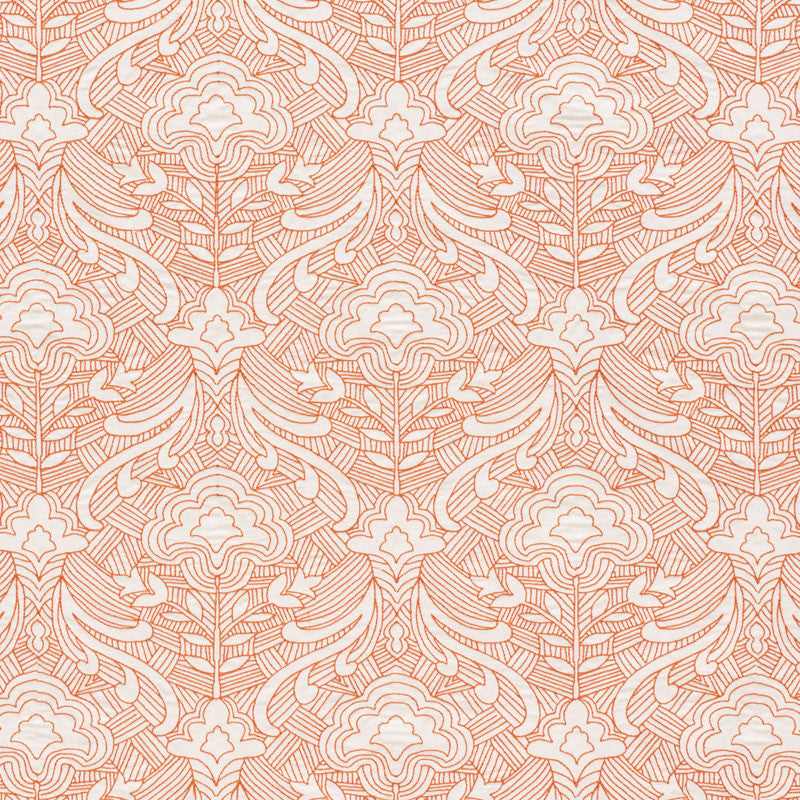 Hendrix Embroidery Orange 76161 by Schumacher Fabric Schumacher Fabric Hendrix Embroidery Orange 76161Fabric LINEN 39% INDIA </p><p>Repeat: H: HORZ. 12 7/8" (33CM) , V: VERT. 14 1/2" (37CM) 51 - Fabric Carolina -