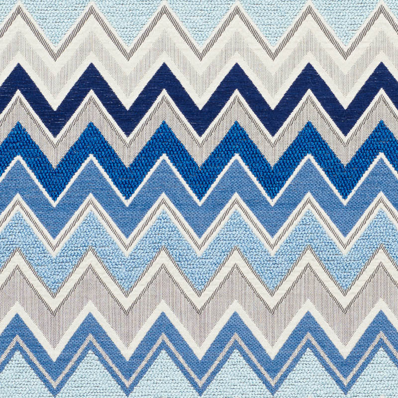 Zenyatta Mondatta Ii Blue 76300 by Schumacher Designer Fabric ZENYATTA MONDATTA II See Sample ITALY - </p><p>Repeat: Horizontal: 2 5/8" (7CM) and Vertical: 14" (36CM) 53 1/2" (136CM) - Swanky Fabrics -
