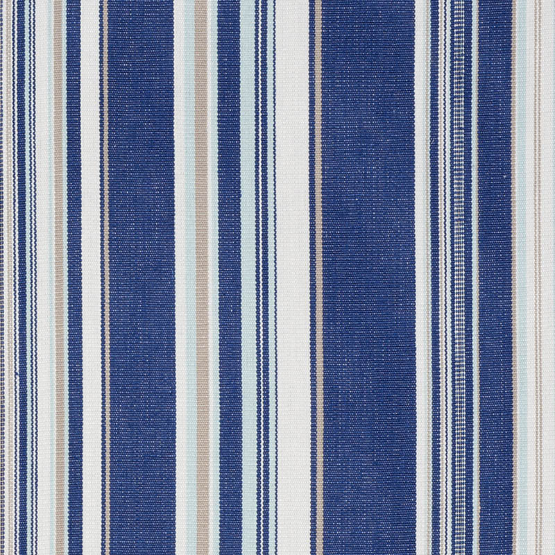 Ponderosa Stripe Blue 76630 by Schumacher Designer Fabric INDOOR/OUTDOOR LINEN See Sample FRANCE MEDIUM </p><p>Repeat: Horizontal: 14" (36CM) and Vertical: - 56 7/8" (145CM) - Swanky Fabrics -