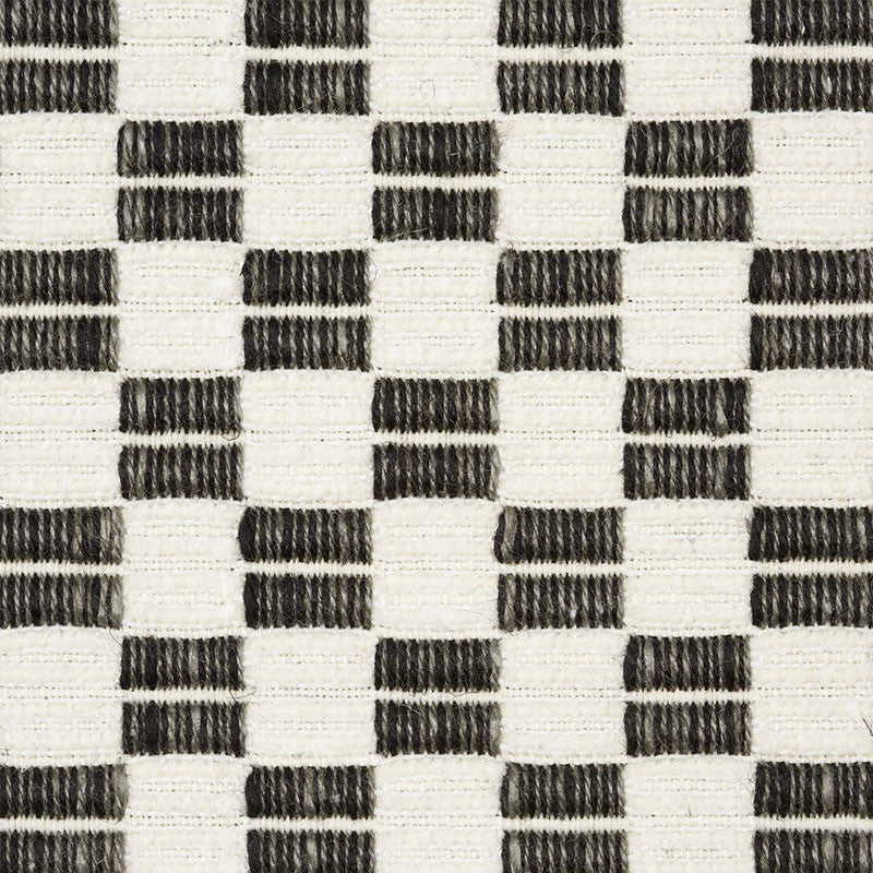 Elkhart Black 76741 by Schumacher Fabric Schumacher Fabric Elkhart Black 76741Fabric VISCOSE 46% ITALY </p><p>Repeat: H: HORZ. 7/8" (2CM) , V: VERT. 1" (3CM) 55.625 - Fabric Carolina -