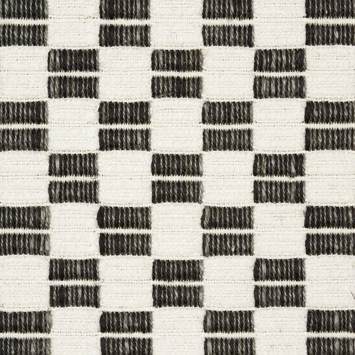 Elkhart Black 76741 by Schumacher Fabric Schumacher Fabric Elkhart Black 76741Fabric VISCOSE 46% ITALY </p><p>Repeat: H: HORZ. 7/8" (2CM) , V: VERT. 1" (3CM) 55.625 - Fabric Carolina -