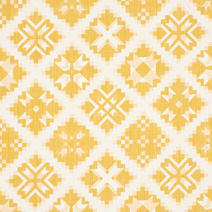 Schumacher Fabric Tristan Patchwork Yellow 76762