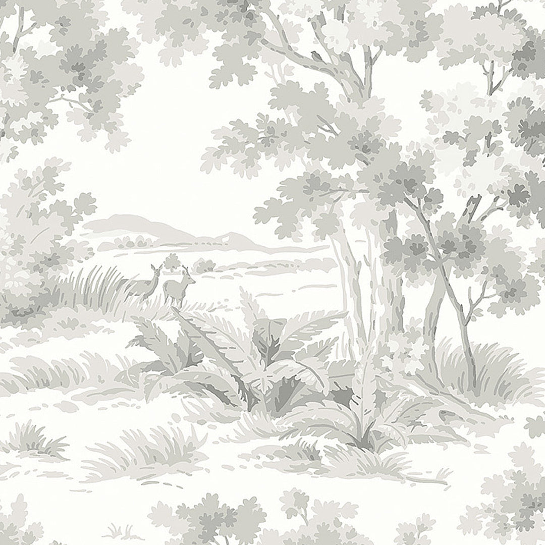 Schumacher Wallcovering Countryside Morning - Grey