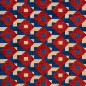 Schumacher Fabric Dazzle Ship Velvet Blue & Red 77241
