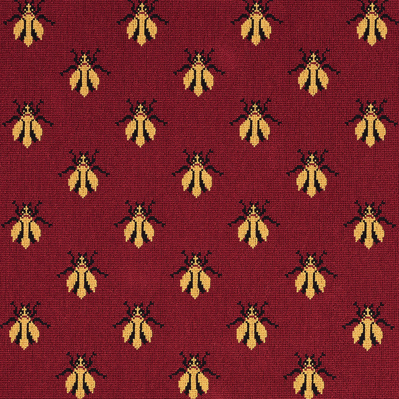 Bee Epingle Red 77410 by Schumacher Designer Fabric CUT & PATTERNED VELVETS See Sample BELGIUM HEAVY DURABILITY </p><p>Repeat: Horizontal: 4 1/2" (11CM) and Vertical: 4" (10CM) 54" (137CM) - Swanky Fabrics -