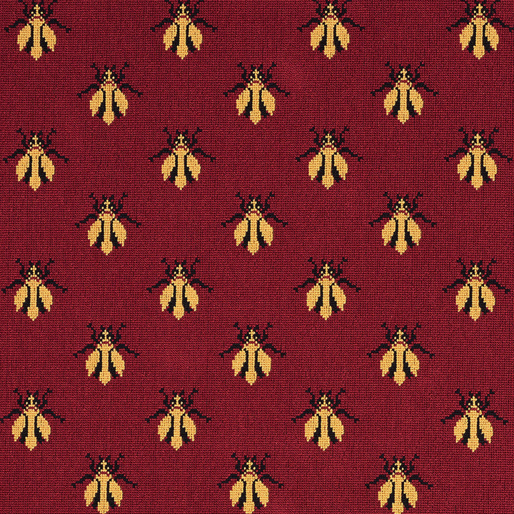 Bee Epingle Red 77410 by Schumacher Designer Fabric CUT & PATTERNED VELVETS See Sample BELGIUM HEAVY DURABILITY </p><p>Repeat: Horizontal: 4 1/2" (11CM) and Vertical: 4" (10CM) 54" (137CM) - Swanky Fabrics -