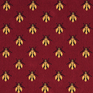 Schumacher Fabric Bee Epingle Red 77410