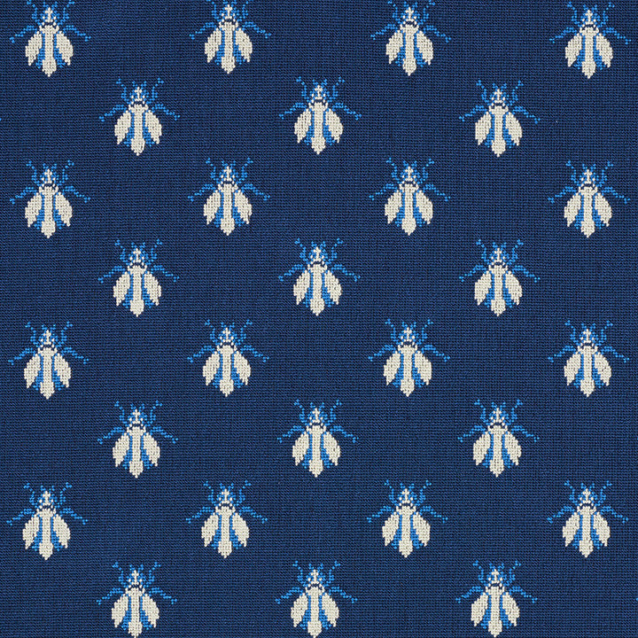 Bee Epingle Blue 77411 by Schumacher Designer Fabric CUT & PATTERNED VELVETS COTTON 91% POLYESTER 9% BELGIUM </p><p>Repeat: Horizontal: 4 1/2" (11CM) and Vertical: 4" (10CM) 54 - Swanky Fabrics -