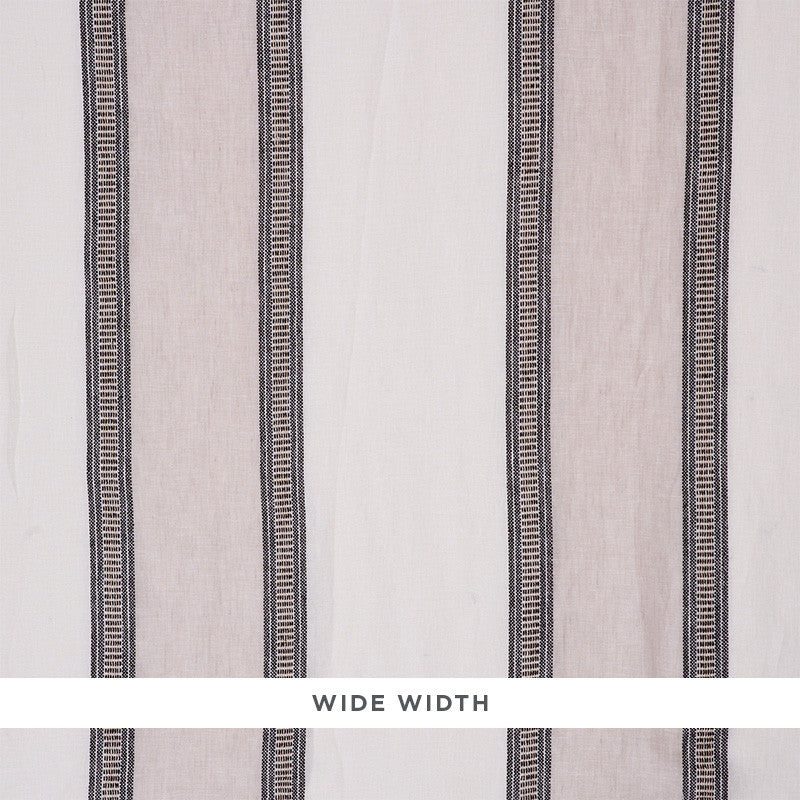 Senita Stripe Sheer Neutral 77430 by Schumacher Designer Fabric TRUE WEST LINEN 100% TURKEY </p><p>Repeat: Horizontal: and Vertical: 17 1/4" (44CM) 113 - Swanky Fabrics -