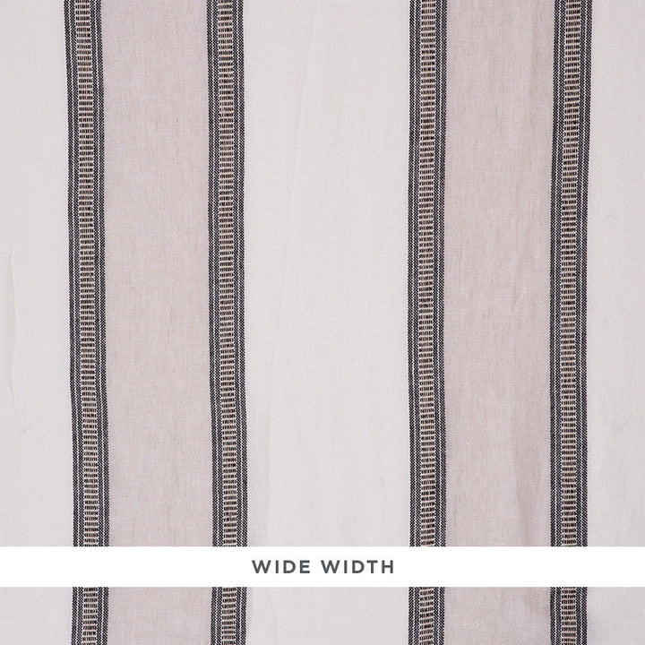 Senita Stripe Sheer Neutral 77430 by Schumacher Designer Fabric TRUE WEST LINEN 100% TURKEY </p><p>Repeat: Horizontal: and Vertical: 17 1/4" (44CM) 113 - Swanky Fabrics -