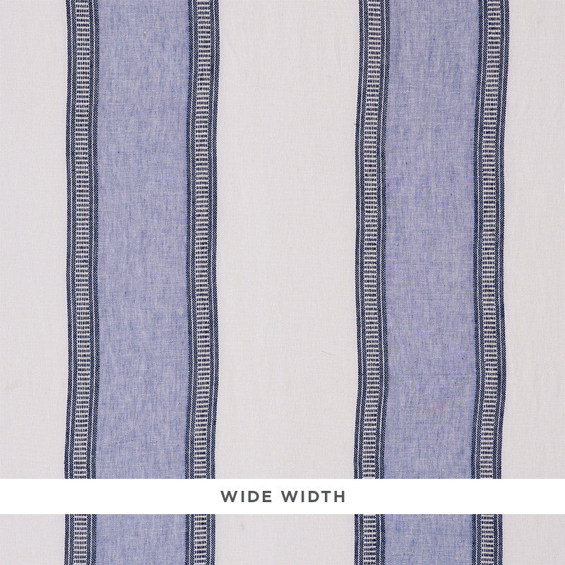 Senita Stripe Sheer Blue 77431 by Schumacher Designer Fabric TRUE WEST LINEN 100% TURKEY </p><p>Repeat: Horizontal: and Vertical: 17 1/4" (44CM) 113 - Swanky Fabrics -