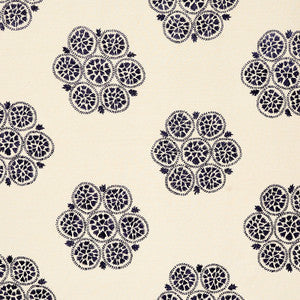 Schumacher Fabric Isla Hand Embroidery Slate 77492