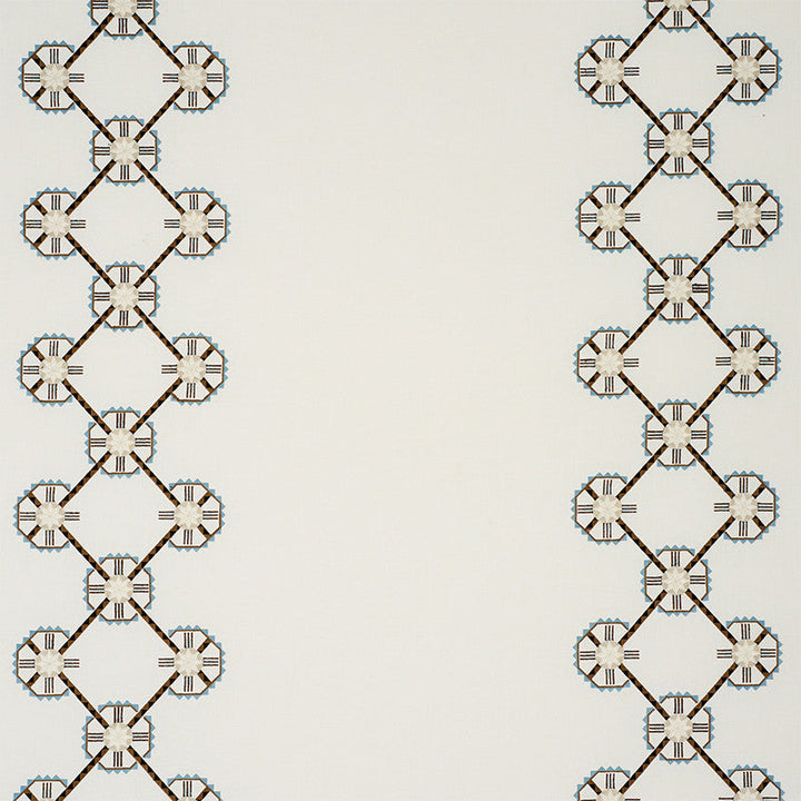 Chamizal Embroidery Neutral & Sky 77600 by Schumacher Designer Fabric TRUE WEST LINEN 52% COTTON 44% INDIA </p><p>Repeat: Horizontal: 28 1/2" (72CM) and Vertical: 7 1/2" (19CM) 55 - Swanky Fabrics -