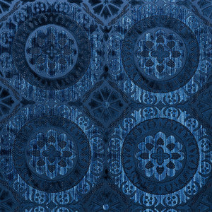 Schumacher Fabric Suzani Strie Velvet Sapphire 77640